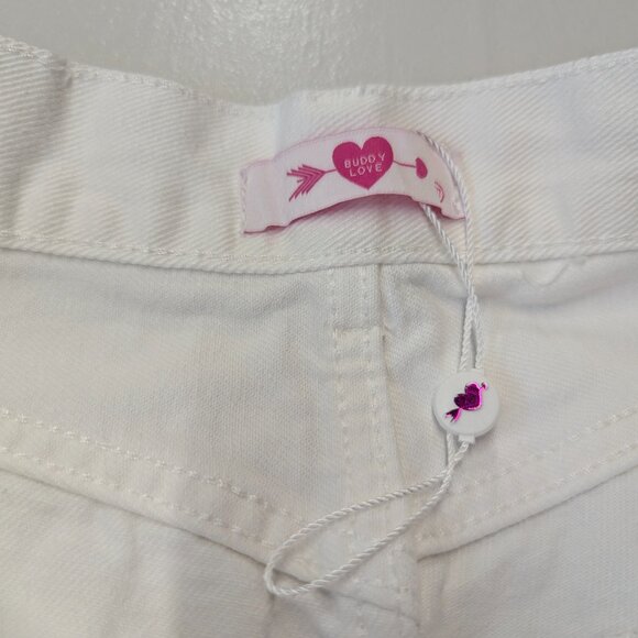 NWOT Buddy Love Size 27 White Denim Cut Off Shorts - Picture 3 of 14